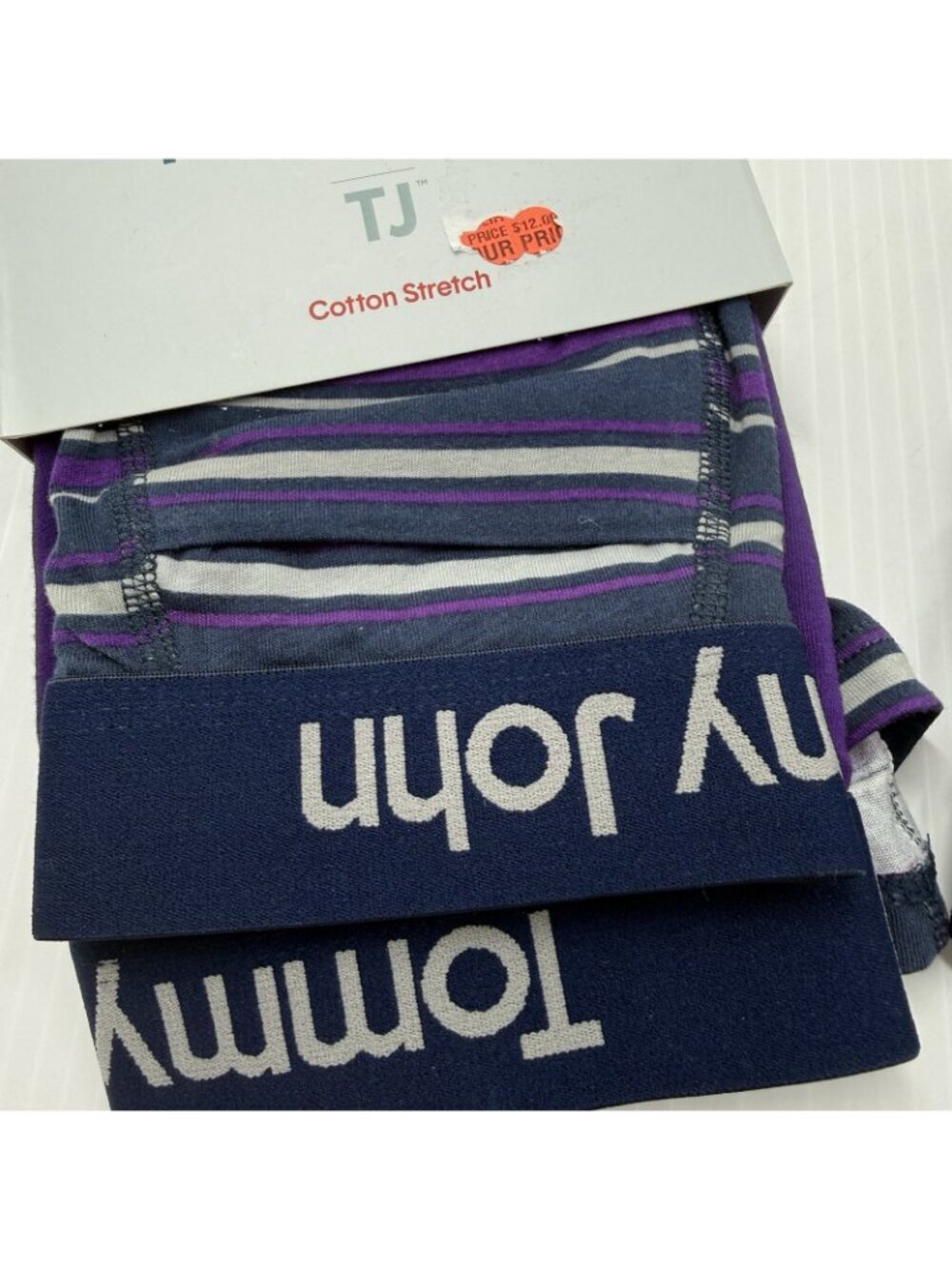 Tommy John Cotton Stretch Boxer Brief 4 Pack Lot Size M Striped NWT 4" 6" New - Picture 2 of 6